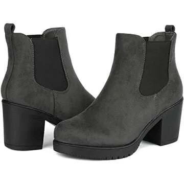 Stylish DREAM PAIRS Women's Chunky Heel Chelsea Ankle Boots