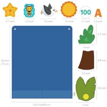 CHEFAN Felt Letter and Number Tree, Coconut Tree Alphabet Game, Felt Story Board Set for Early Educa...