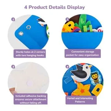 CHEFAN Felt Letter and Number Tree, Coconut Tree Alphabet Game, Felt Story Board Set for Early Education Storytelling, Felt Board for Wall Teaching Home Classroom Play