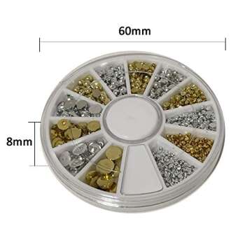 enForten 500pcs Mixed Sizes Silver Acrylic Rhinestones