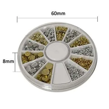 enForten 500pcs Mixed Sizes Silver Acrylic Rhinestones