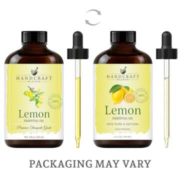 Handcraft Blends Lemon Essential Oil - Huge 4 Fl Oz - 100% Pure and Natural - Premium Grade Essentia...