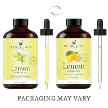 Handcraft Blends Lemon Essential Oil - Huge 4 Fl Oz - 100% Pure and Natural - Premium Grade Essentia...