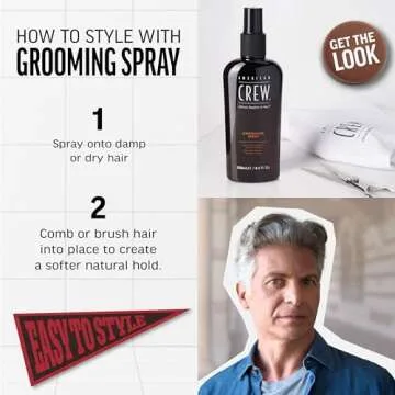 American Crew Men's Hair Spray, Variable Hold Grooming Spray, 8.45 Fl Oz