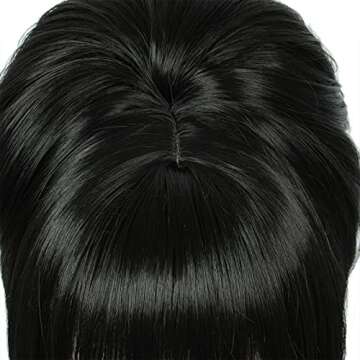 Linfairy Long Straight Black Wig Big Bouffant Beehive Wigs for Women fits 50s 80s Costume