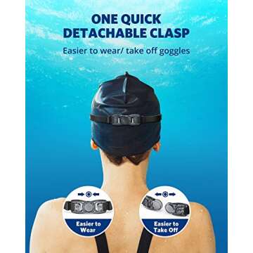 Aegend Swim Goggles, 2 Pack Swimming Goggles No Leaking UV Protection, Adjustable, Anti Fog Adult Men Women Youth, Aqua & Light Orange