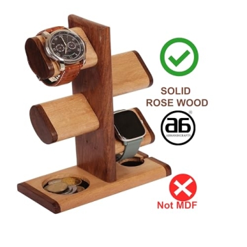 Elegant Wood Watch Stand with Charging for All Occasions