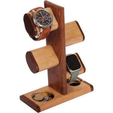Elegant Wood Watch Stand with Charging for All Occasions