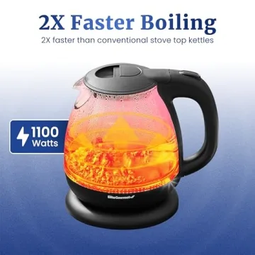 Elite Gourmet Cordless Glass Kettle for Quick Boiling