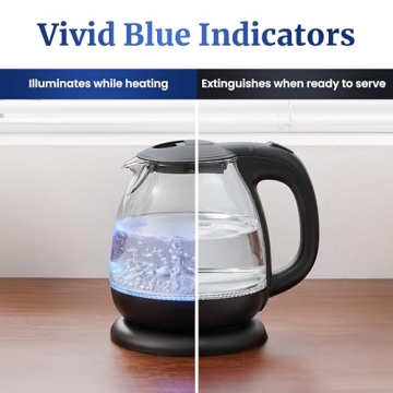 Elite Gourmet Cordless Glass Kettle for Quick Boiling