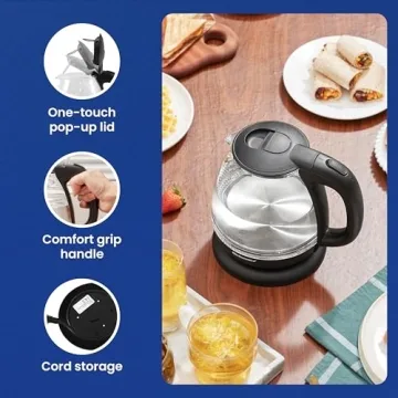 Elite Gourmet Cordless Glass Kettle for Quick Boiling