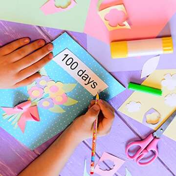 Epakh Wood Pencils, 100th Day of School Pencils, Colorful 100 Days of School Pencils, Bright School Party Supplies for Kids Students Classroom Learning Activities (36 Pieces)