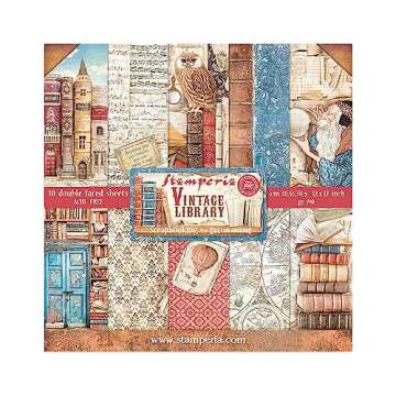 Stamperia, Vintage Library 12 x 12 Inch Paper Pack