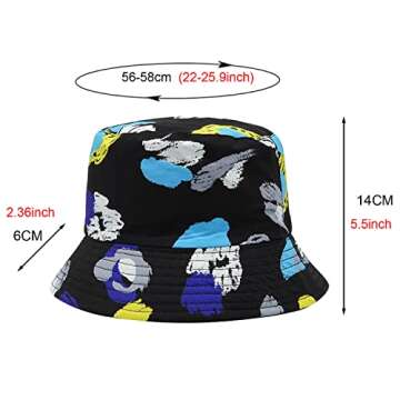 3 PCS Women Floppy Bucket Hat Floral Reversible Fisherman Hats Unisex Double-Side-Wear Summer Beach ...
