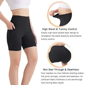 AMERICLOUD High Waisted Yoga Shorts with Pockets