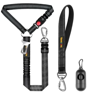 Durable Dog Harness Seat Belt with Reflective Features