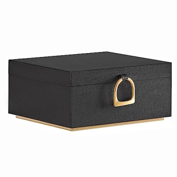 SONGMICS 2-Layer Jewelry Box, Jewelry Organizer with Handle, Removable Jewelry Tray, Jewelry Storage, Floating Effect, 8.1 x 9.4 x 4.3 Inches, Christmas Gift, Black UJBC165B01