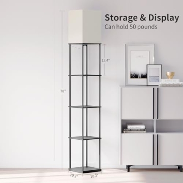 Stylish 5 Tier Floor Lamp with Shelves for Home