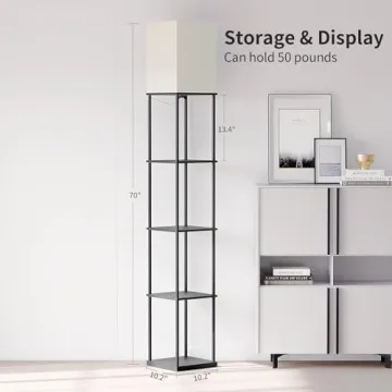 Stylish 5 Tier Floor Lamp with Shelves for Home