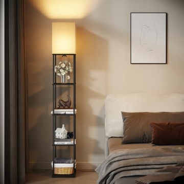 Stylish 5 Tier Floor Lamp with Shelves for Home