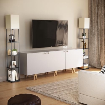 Stylish 5 Tier Floor Lamp with Shelves for Home