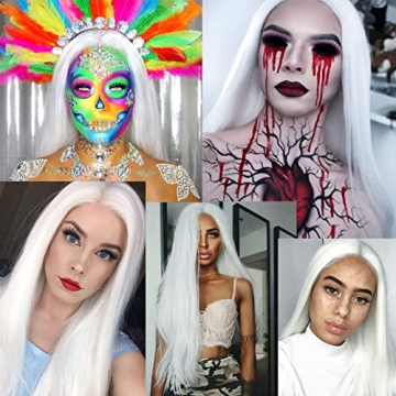 Luwigs Platinum White Synthetic Lace Front Wig for All Occasions