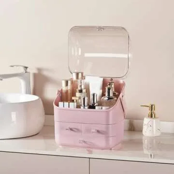 Elegant Dust-Free Makeup Organizer with Drawers