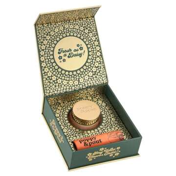 Poppy & Pout Lip Care Set | Lip Balm & Scrub | Sustainable Cardboard Tubes & Glass Jars, All Natural...