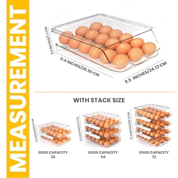 Rolling Egg Container - Stackable & Space-Saving Egg Holder