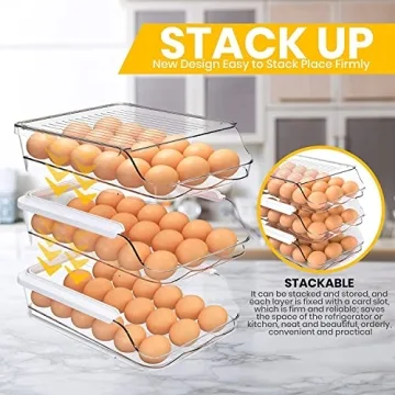 Rolling Egg Container - Stackable & Space-Saving Egg Holder