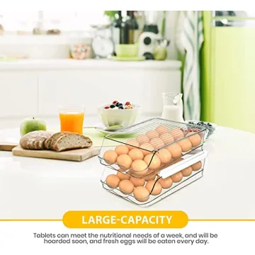 Rolling Egg Container - Stackable & Space-Saving Egg Holder