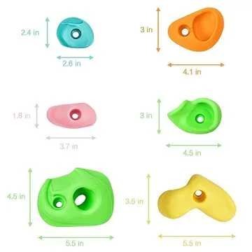 TOPNEW 32 Rock Climbing Holds Multi Size for Kids, Adult Rock Wall Holds Climbing Rock Wall Grips for Indoor and Outdoor Playground Play Set