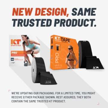 KT Tape PRO Synthetic Kinesiology Athletic Tape 150 count 10 inch strips