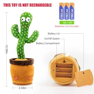 Ayeboovi Talking Cactus Baby Toy for Kids Developmental Fun