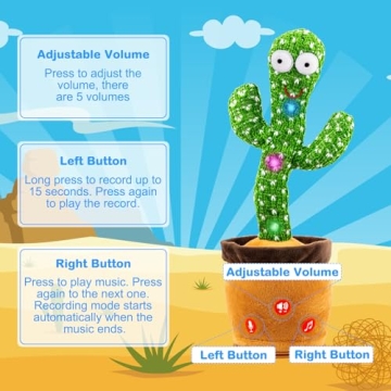 Ayeboovi Talking Cactus Baby Toy for Kids Developmental Fun