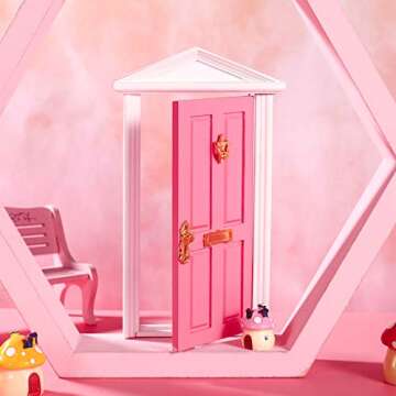 Enchanting Yardwe Mini Wooden Fairy Door with Key for Creative Fun