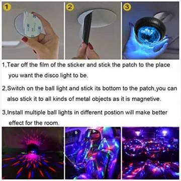 kismee Mini Disco Party Light Night Light 2 in 1 Flashes with Music Sound Activated Multicolor Disco Ball Rechargeable Battery Operated Mini Disco Ball Suitable for Indoors/Outdoors…
