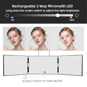 Essbhach 3 Way Mirror for Hair Cutting and Makeup
