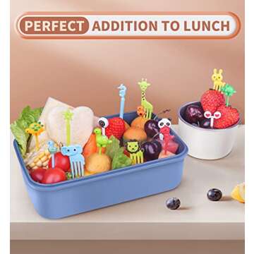DOUDOULE 160PCS Food Picks for Kids with Storage Box, Kids Lunch Accessories for Bento Box, Animal Kids Food Picks for Picky Eater, Cute Toothpicks for Food Fruit, Fun Toddler Food Picks - BPA Free