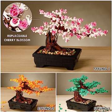 Cherry Blossom Tree Building Set - 3 in 1 DIY Plant Art