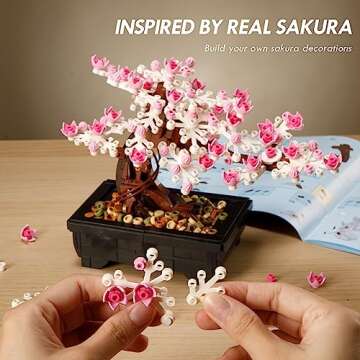 Cherry Blossom Tree Building Set - 3 in 1 DIY Plant Art