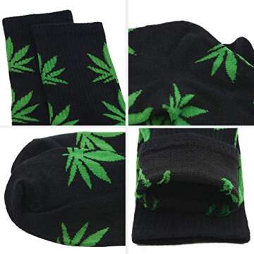 Century Star Unisex Maple Marijuana Cotton Socks Thick Weed Leaf Socks Crew Winter Socks Athletic Sp...