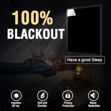 H.VERSAILTEX Portable Blackout Curtains for Bedroom 120" x 67", 100% Blackout Blind Curtain for Wind...