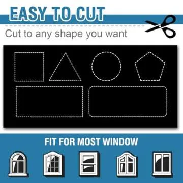 H.VERSAILTEX Portable Blackout Curtains for Bedroom 120" x 67", 100% Blackout Blind Curtain for Window No Drill Blackout Roller Shades with Thermal Insulated for Living Room Cut to Any Size, Black