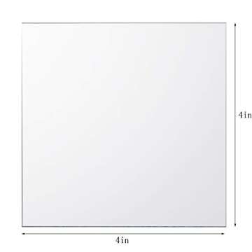 Suwimut 50 Pack Square Glass Mirror Tiles - 4x4 Inch Decorative Squares for DIY