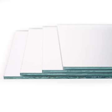 Suwimut 50 Pack Square Glass Mirror Tiles for Crafts