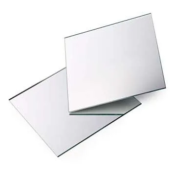 Suwimut 50 Pack Square Glass Mirror Tiles for Crafts