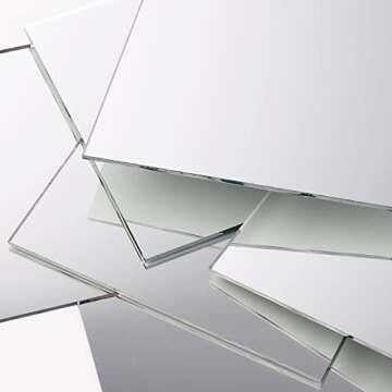 Suwimut 50 Pack Square Glass Mirror Tiles for Crafts