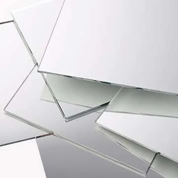 Suwimut 50 Pack Square Glass Mirror Tiles for Crafts