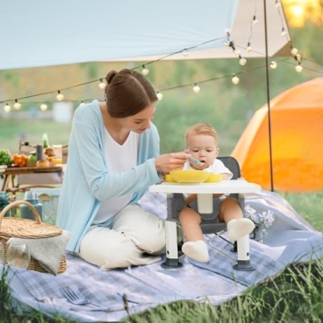 Portable Baby Travel Booster Seat with Double Tray